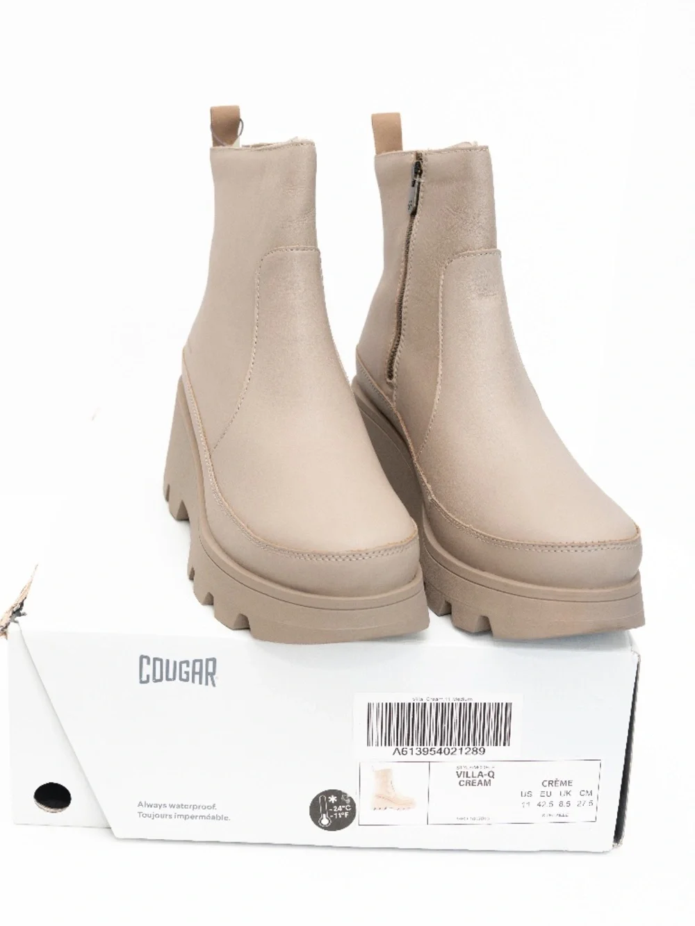 Cougar - Villa Waterproof Leather Wedge Boots